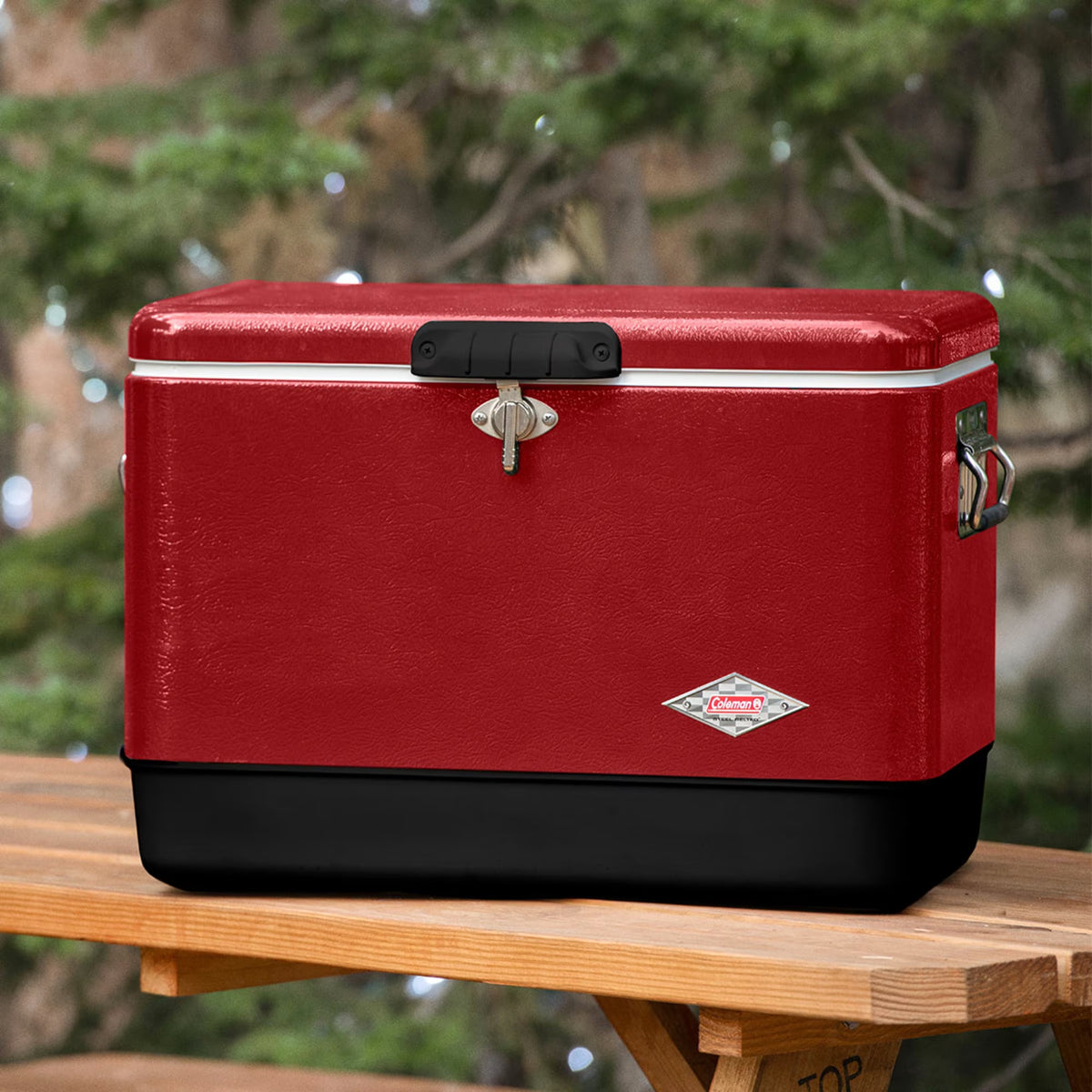 Coleman Vintage 54-Quart Steel Belted Cooler, Red