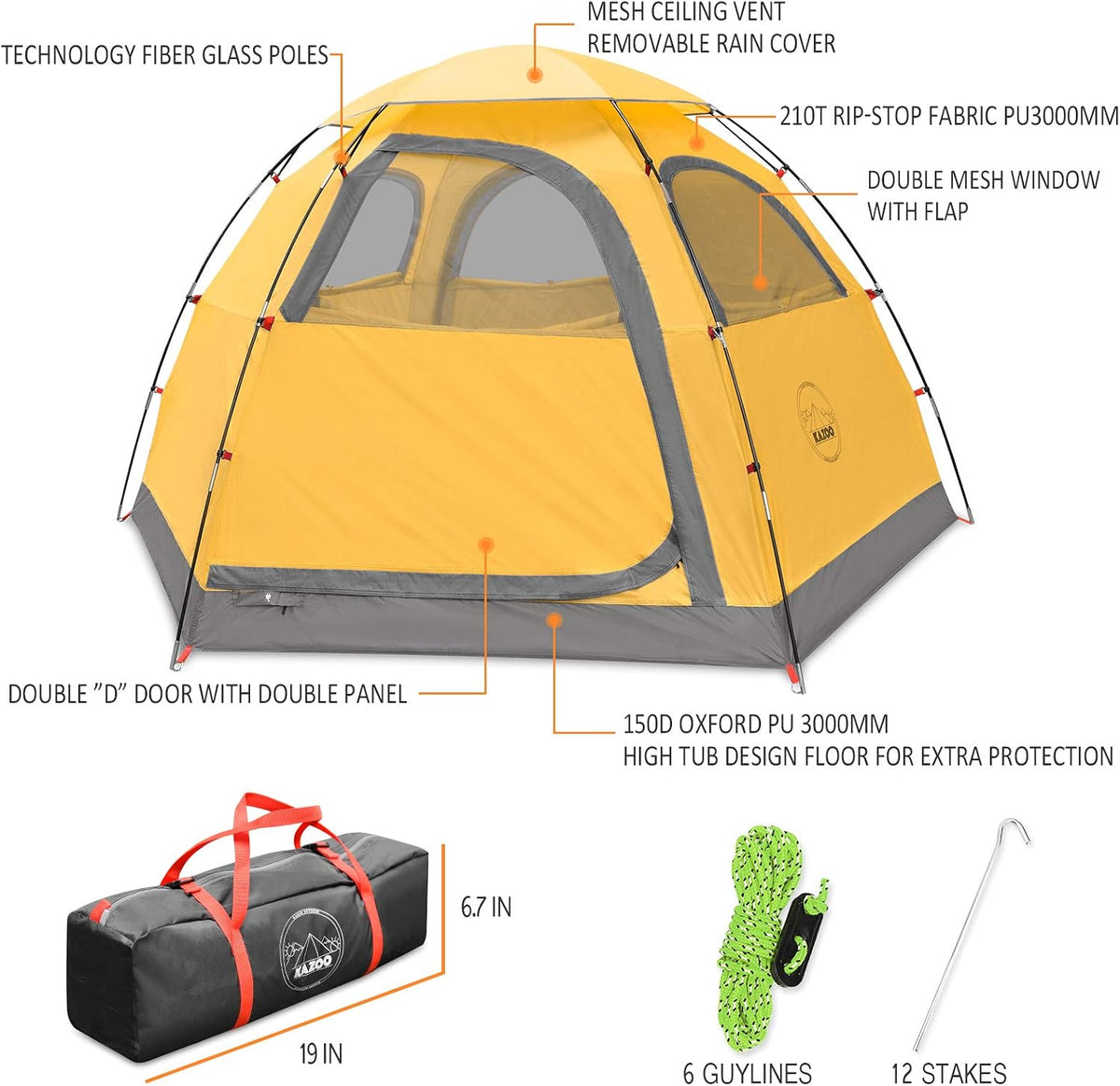 Outdoor Camping Tent 2/4 Person Waterproof Camping Tents Easy Setup Two/Four Man Tent Sun Shade 2/3/4 People