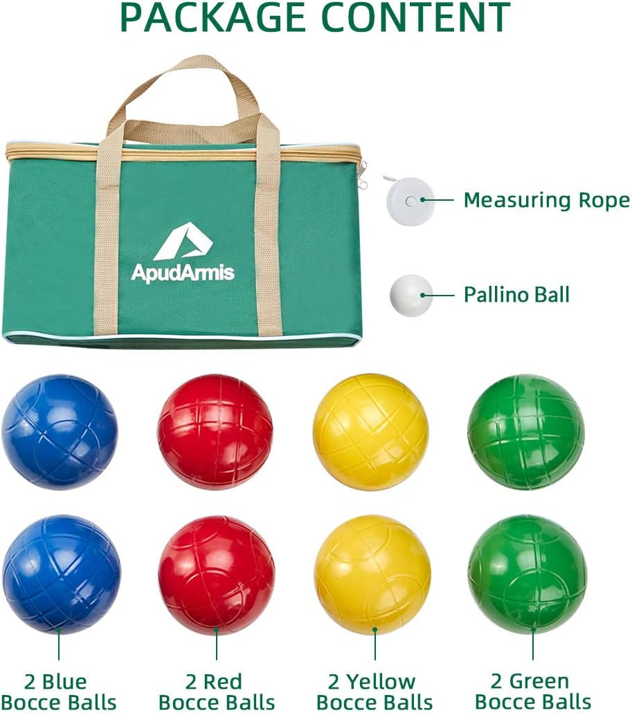 90Mm Bocce Ball Set, Soft PE Boccia Outdoor Game for Lawn Yard