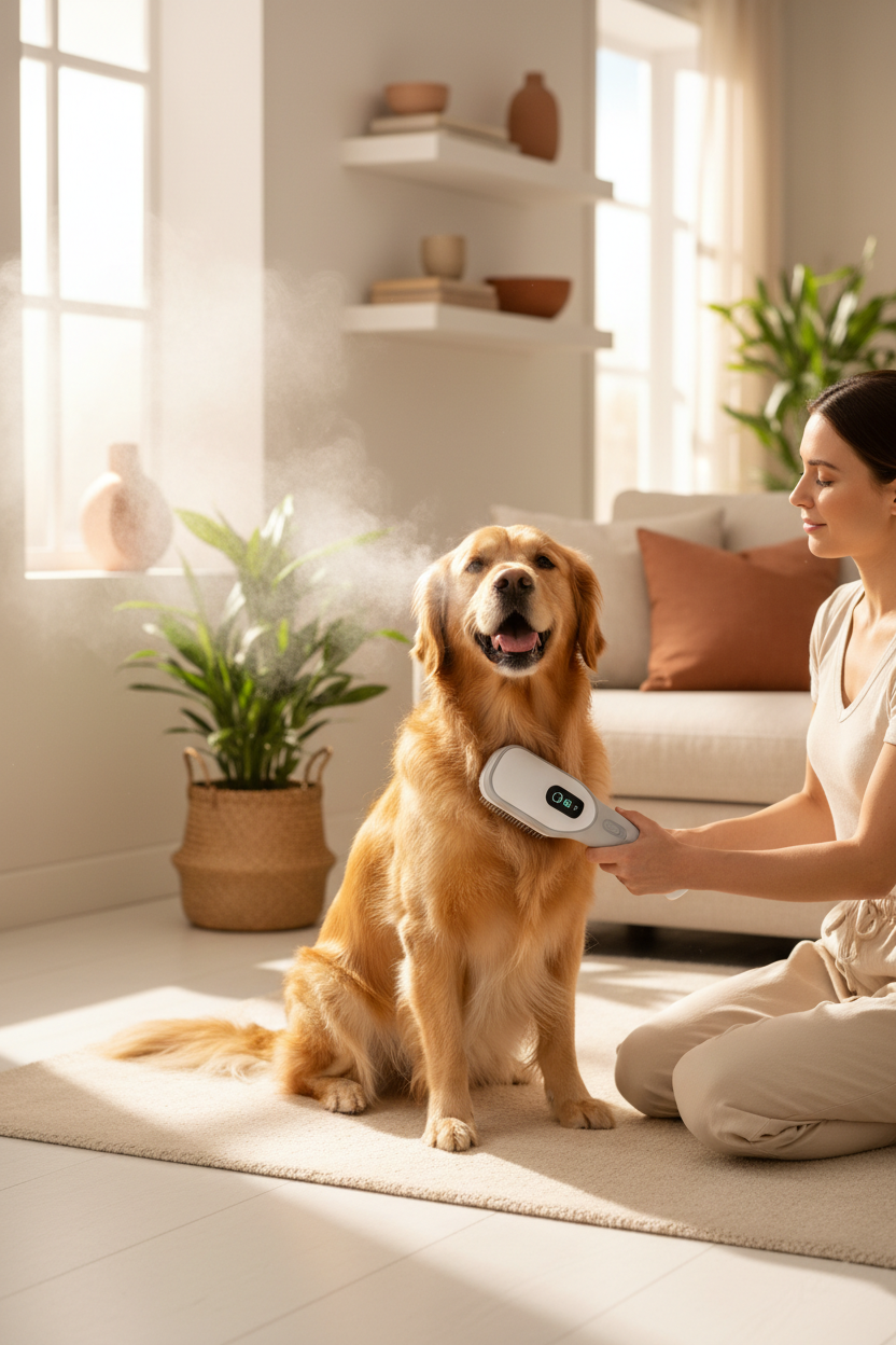 Pet Grooming Brush Lifestyle