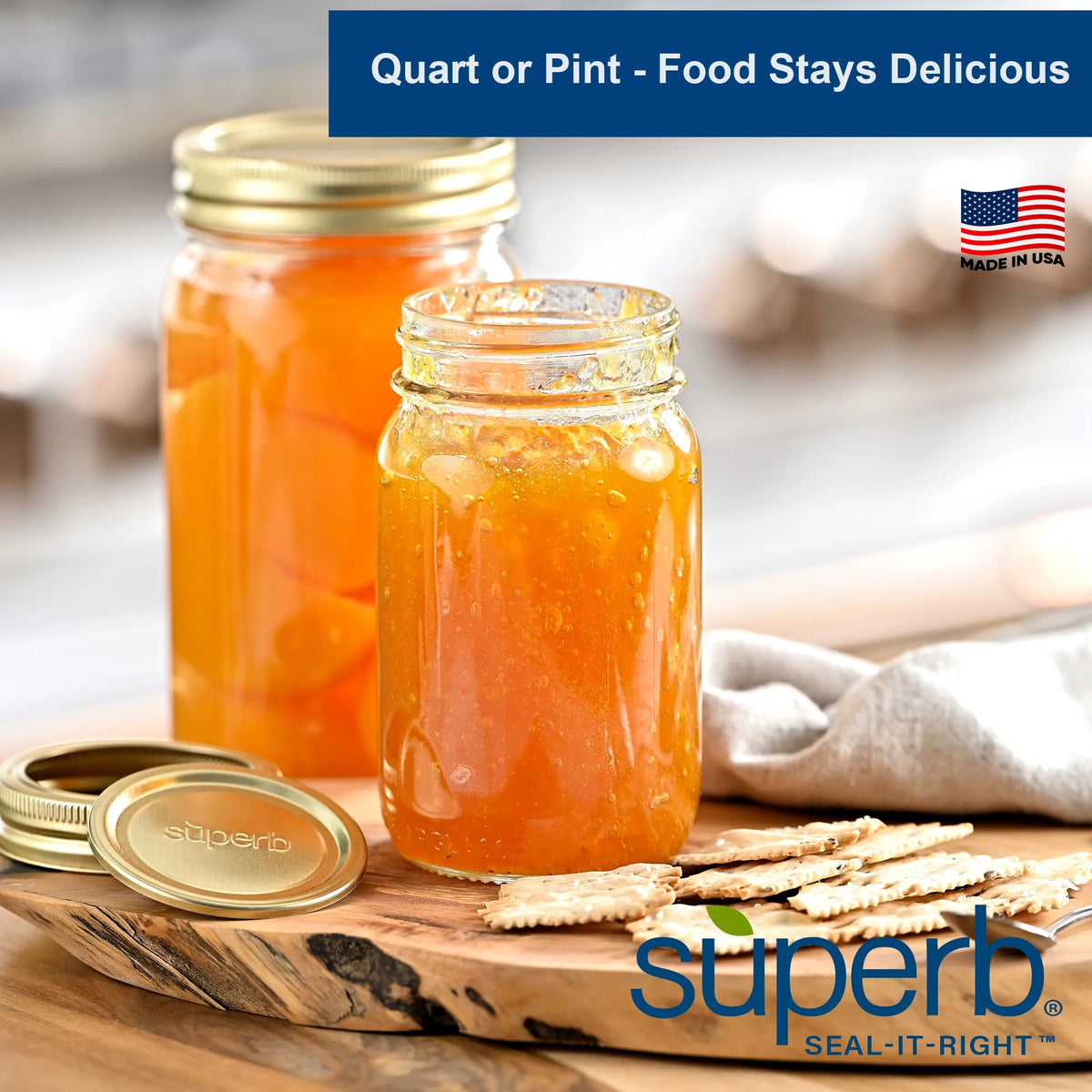 (4 Pack)  12-Pack Canning Jar Lids - Regular Mouth, One-Piece Replacement Mason Jar Lids for Canning and Preserving, Fits All Brands Regular Mouth Mason Jars