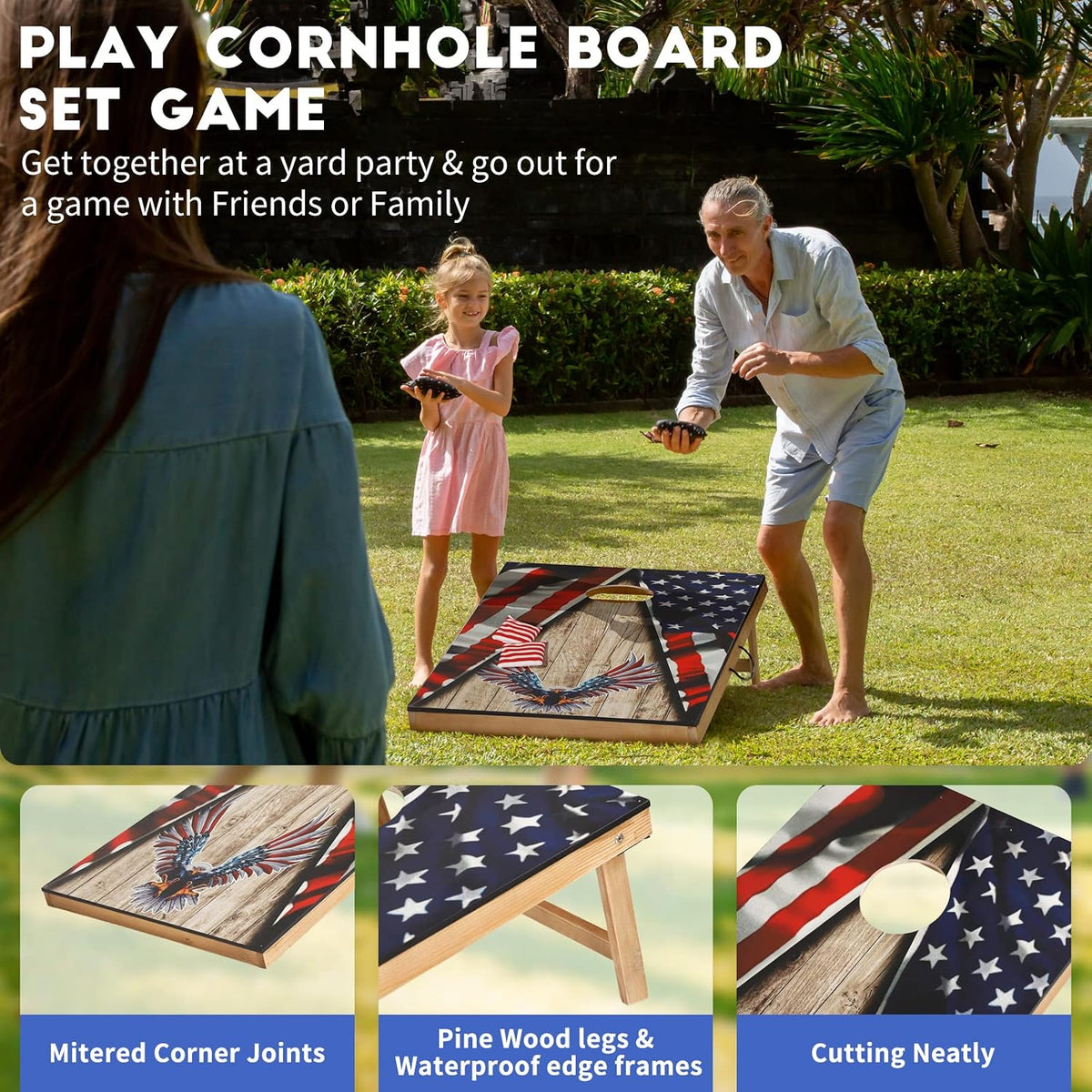 Cornhole Set, Corn Holes Outdoor Game, Regulation Cornhole Boards
