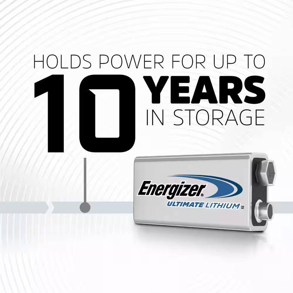Ultimate Lithium 9V Batteries (2-Pack), Lithium 9-Volt Batteries