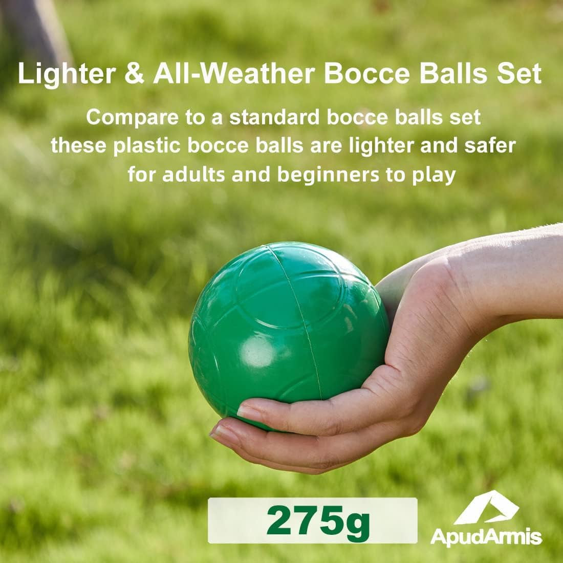 90Mm Bocce Ball Set, Soft PE Boccia Outdoor Game for Lawn Yard
