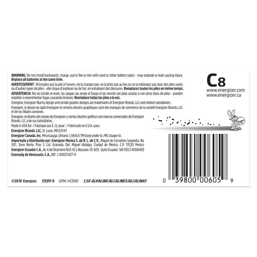 MAX C Batteries (8-Pack), C Cell Alkaline Batteries