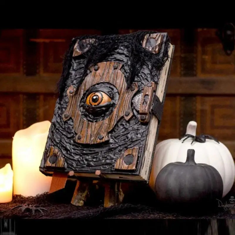 Book of the Damned Halloween Decor Realistic Necronomicon Book Witch Decoration Horror Sculpture Prop Art Charm Eye Halloween