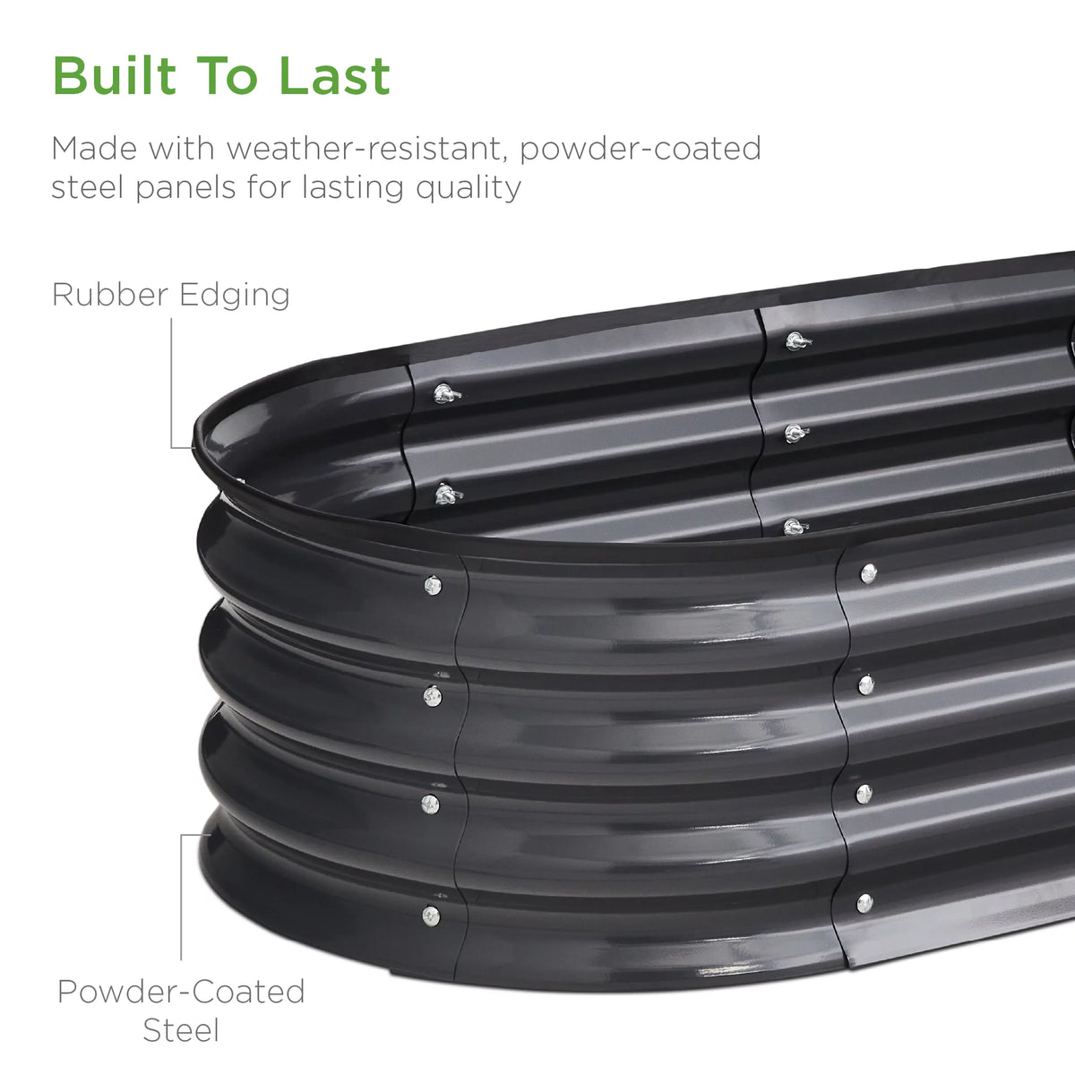Raised Metal Oval Garden Bed Planter (4x2x1 Ft)