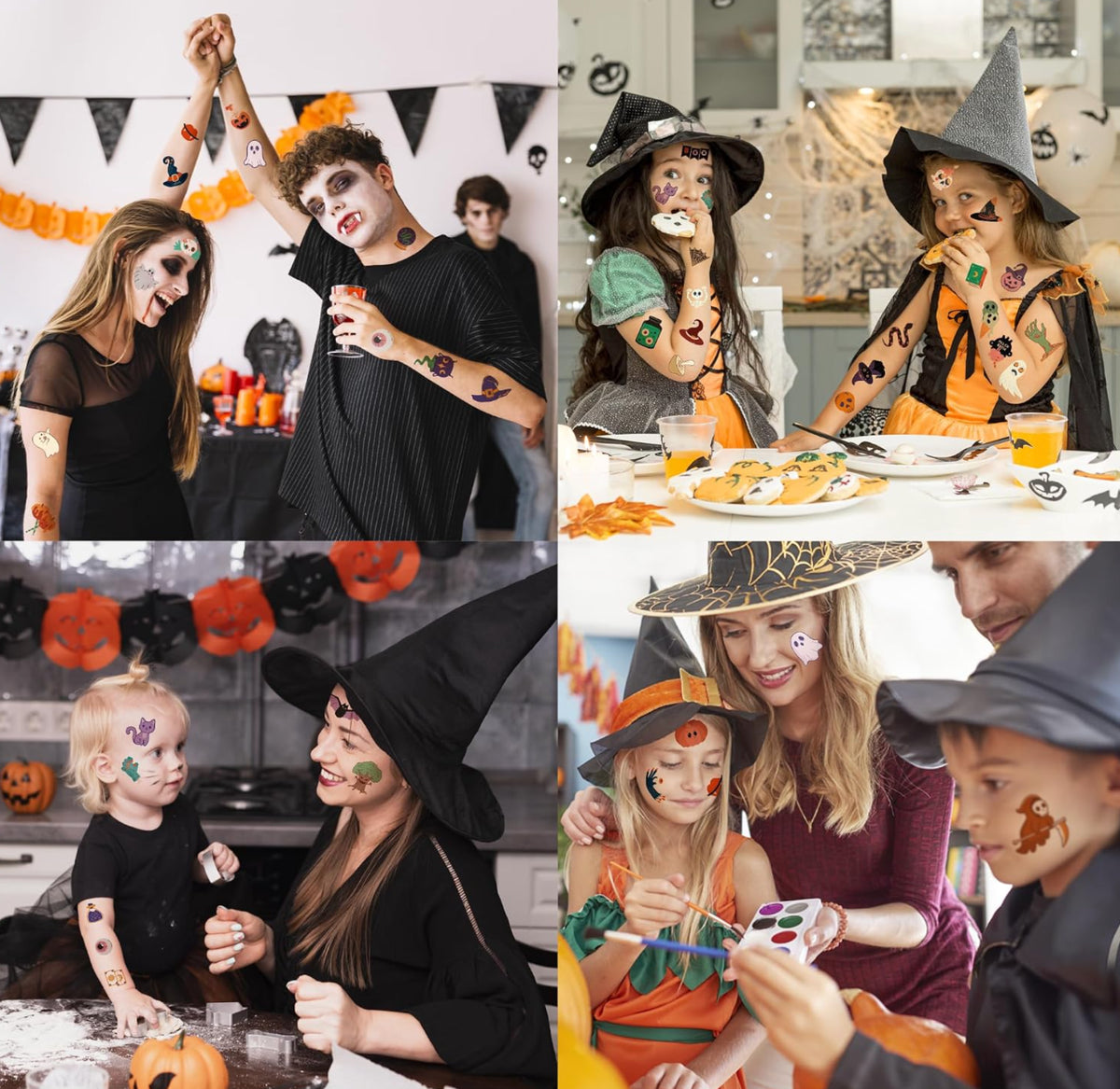 190 PCS Halloween Tattoos for Kids - Halloween Party Favors - Halloween Games Tr