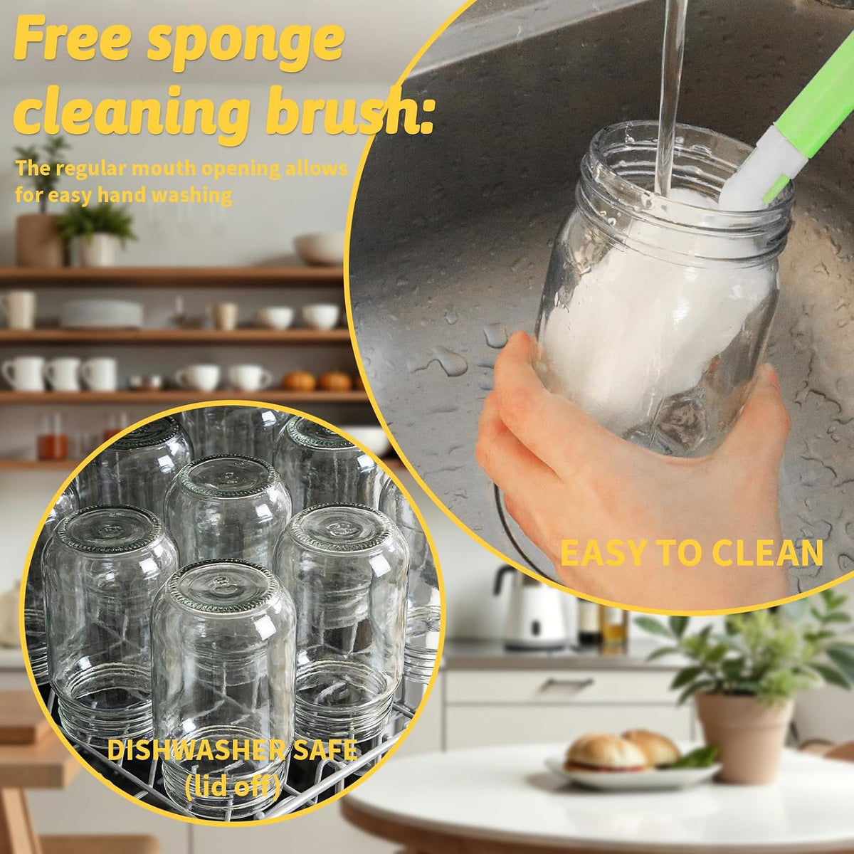 12 Oz Mason Jars with Regular Mouth Lids 20 Pack