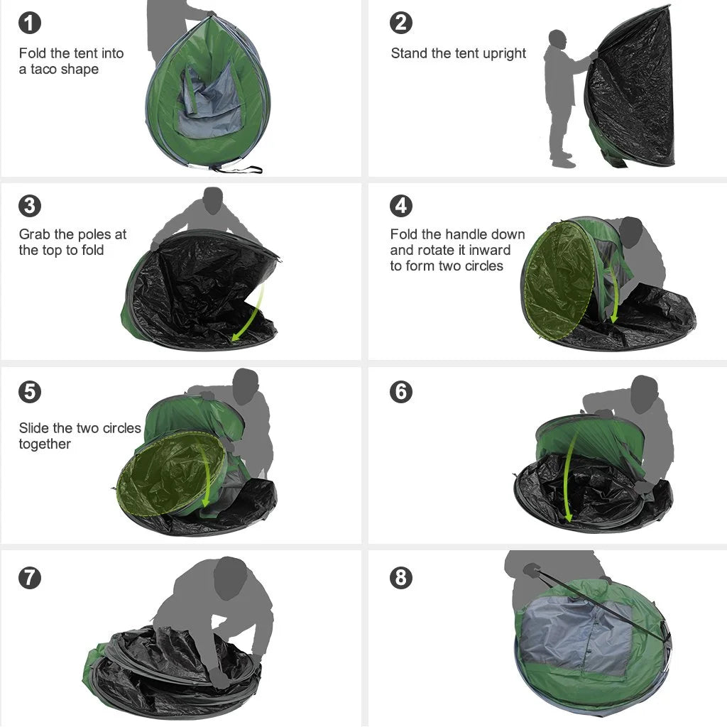 4 Person Easy Pop up Tent Automatic Setup 2 Doors-Instant Family Tents for Camping Hiking & Traveling