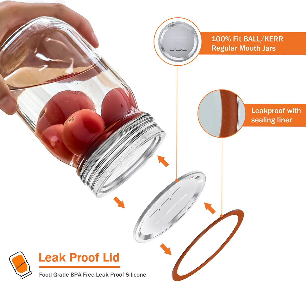 50/100Pcs Canning Lids 70Mm Reusable Universal Jar Lids Regular Mouth Canning Lids Leak-Proof Seal Lid for Canning Storage Jams
