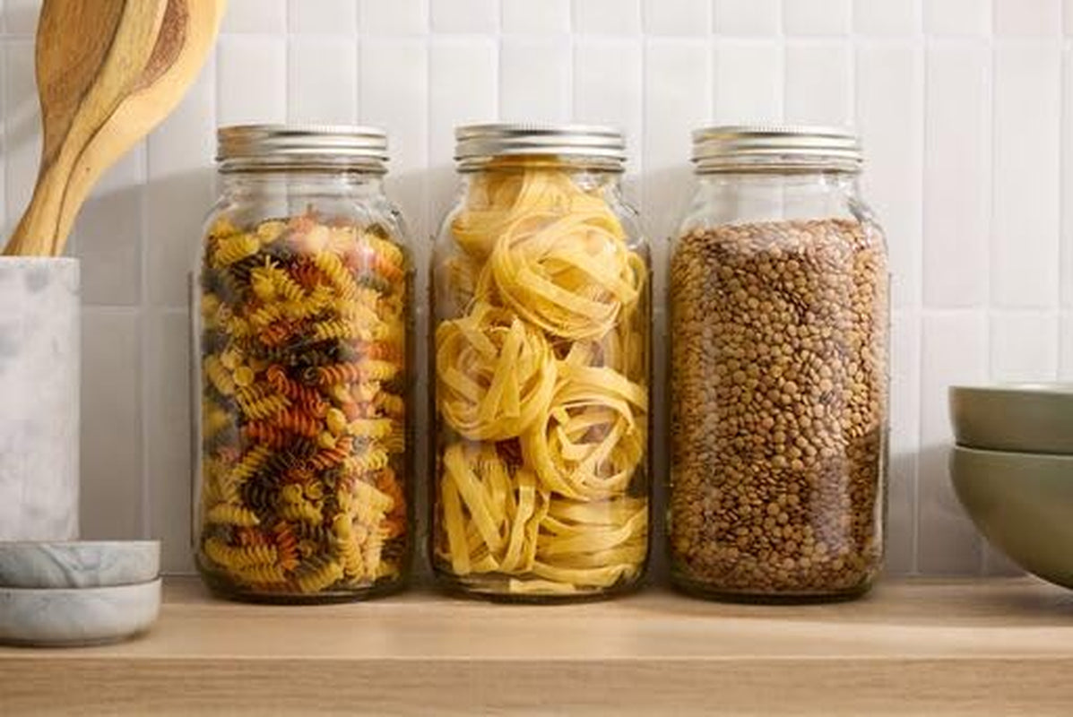 Wide Mouth Glass Mason Jars with Lids and Bands, Used for Canning, Pickling, Juice, Jam, Jelly, Half Gallon Size 64 Ounce (Pack of 36)