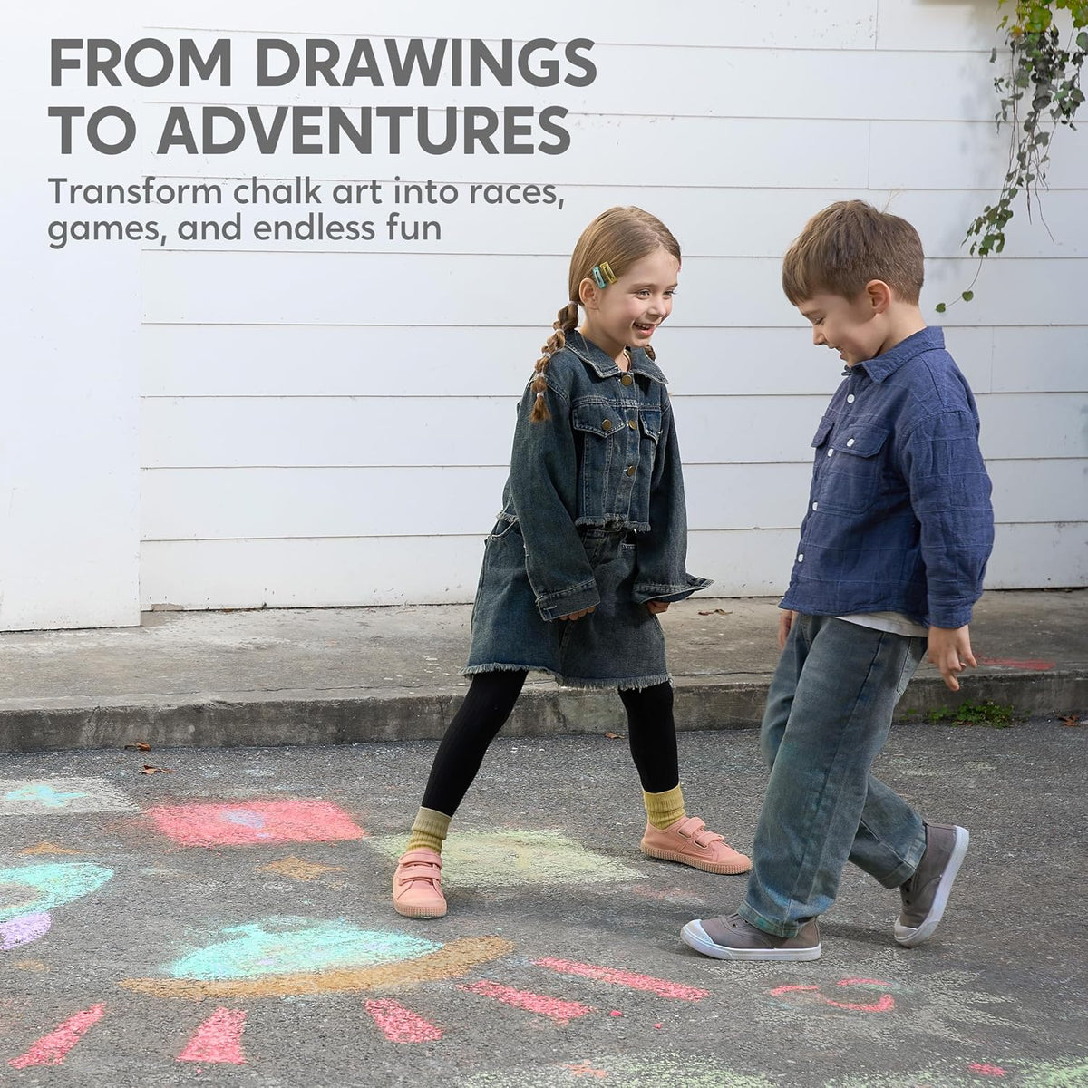 20 PCS Washable Sidewalk Chalks Set in 20 Colors, Non-Toxic Jumbo Colored Chalk for Kids, Painting for Outdoor Games, School Supplies, Painting on Chalkboard