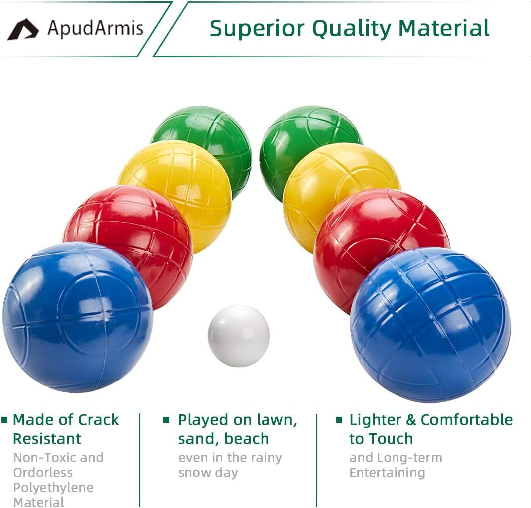 90Mm Bocce Ball Set, Soft PE Boccia Outdoor Game for Lawn Yard