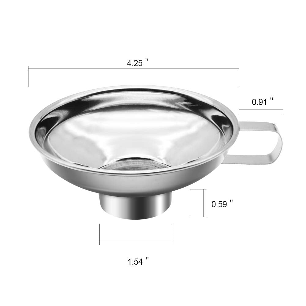 Stainless Steel Canning Funnel Set, 2 Pack for Wide and Regular Mason Jars