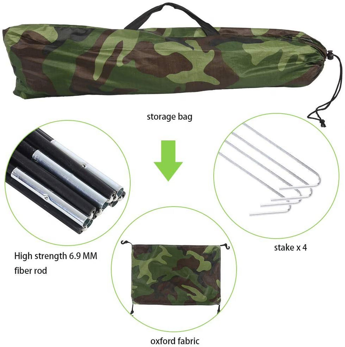 Camouflage Tent UV Protection Waterproof One Person Tent for Camping Hiking, Lightweight Backpacking Dome Tents, Camouflage Tent