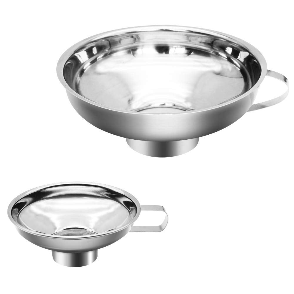 Stainless Steel Canning Funnel Set, 2 Pack for Wide and Regular Mason Jars