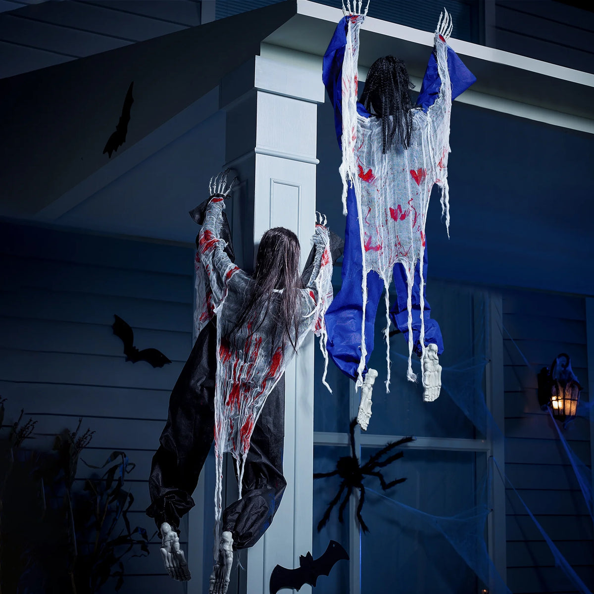 Joyfy 47'' Halloween Climbing Zombie Outdoor Wall Decor, 2 Pcs Halloween Zombie Undead Wall Climber for Halloween Yard Patio Wall Decor Party Supplies