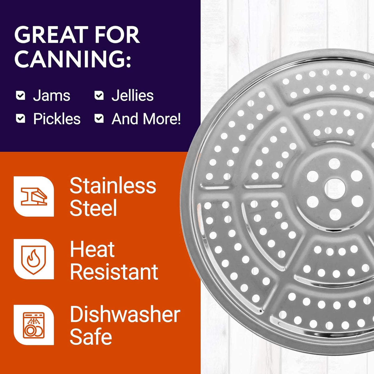 Stainless Steel Canning Rack - Stackable Design & Pressure Canner Rack - Universal Fit & Pressure Canning Accessories - 11 Inch, Pack of 2