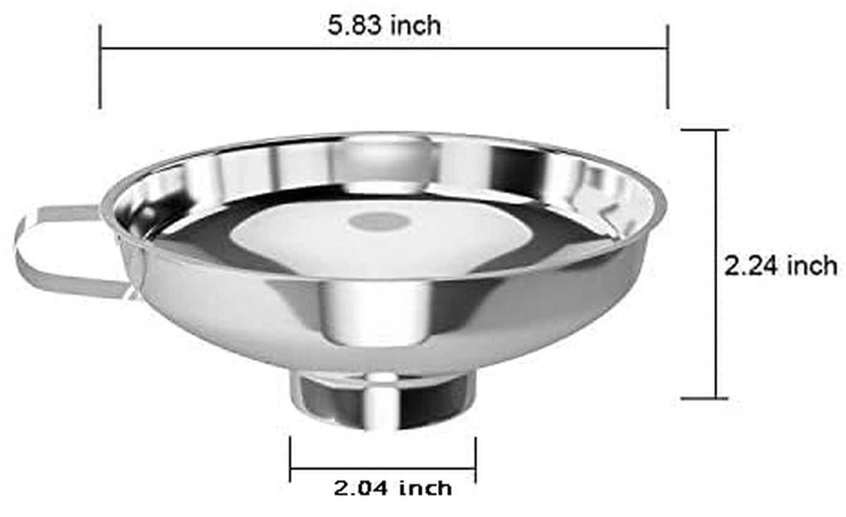 Stainless Steel Canning Funnel Set, 2 Pack for Wide and Regular Mason Jars