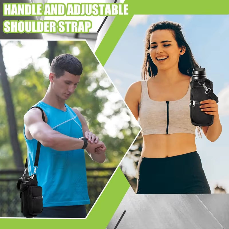 Magnetic Water Bottle Carrier Bag with Phone Pocket