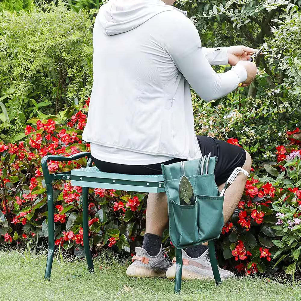 2-Piece, Garden Kneeler Seat Multiuse Portable Garden Bench Garden Stools Foldable Stool, Garden Tool Set