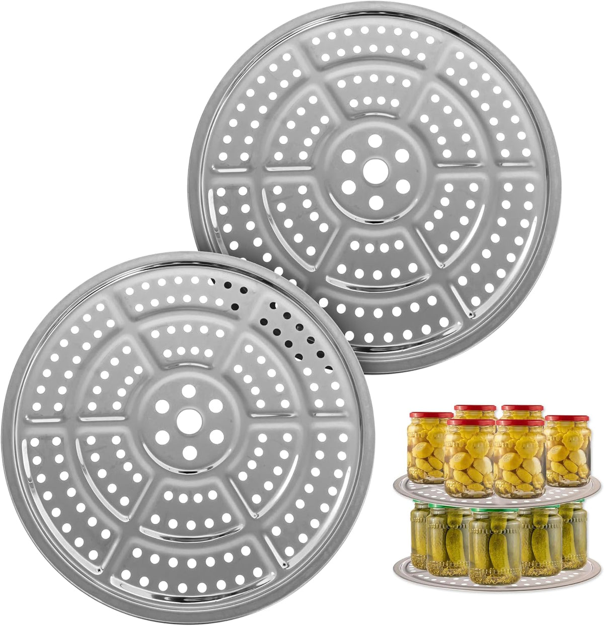Stainless Steel Canning Rack - Stackable Design & Pressure Canner Rack - Universal Fit & Pressure Canning Accessories - 11 Inch, Pack of 2