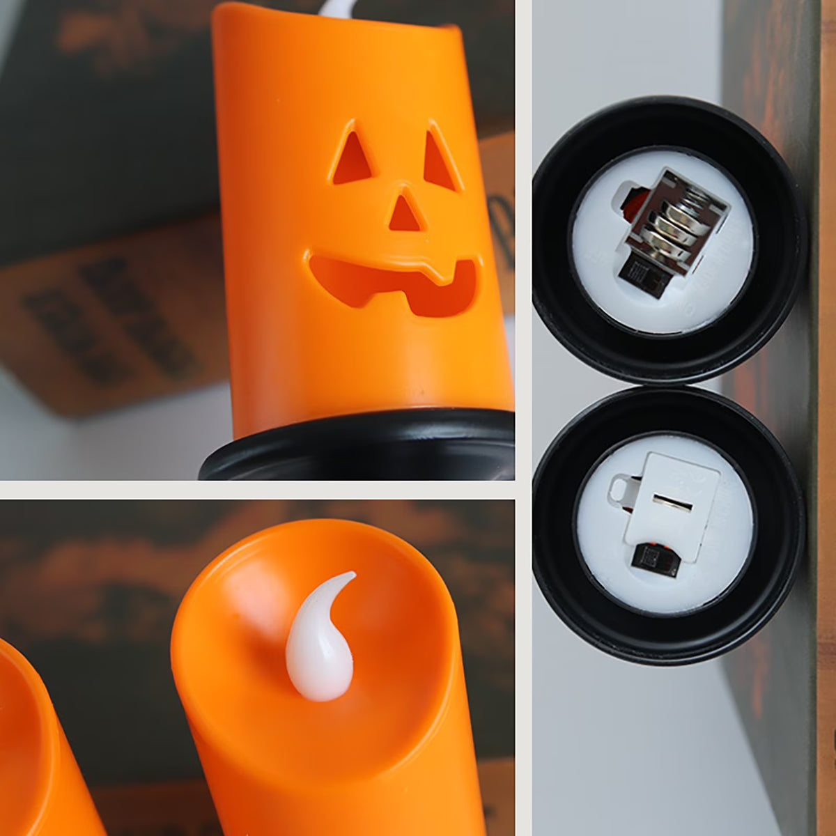 Suncoda Halloween Pumpkin Lights, Halloween LED Candle Light Halloween Decoration Pum-Pkin Lantern Pumpkin Decorations, Halloween Gifts (3Pcs)