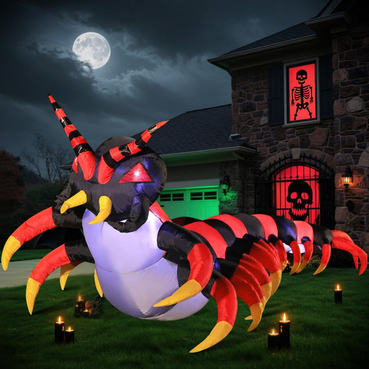 Halloween Inflatable Decorations, 8FT Centipede Outdoor Holiday Decor Blow up Halloween Yard Decor, LED Lights Inflatables Outdoor Garden Lawn Halloween Decor