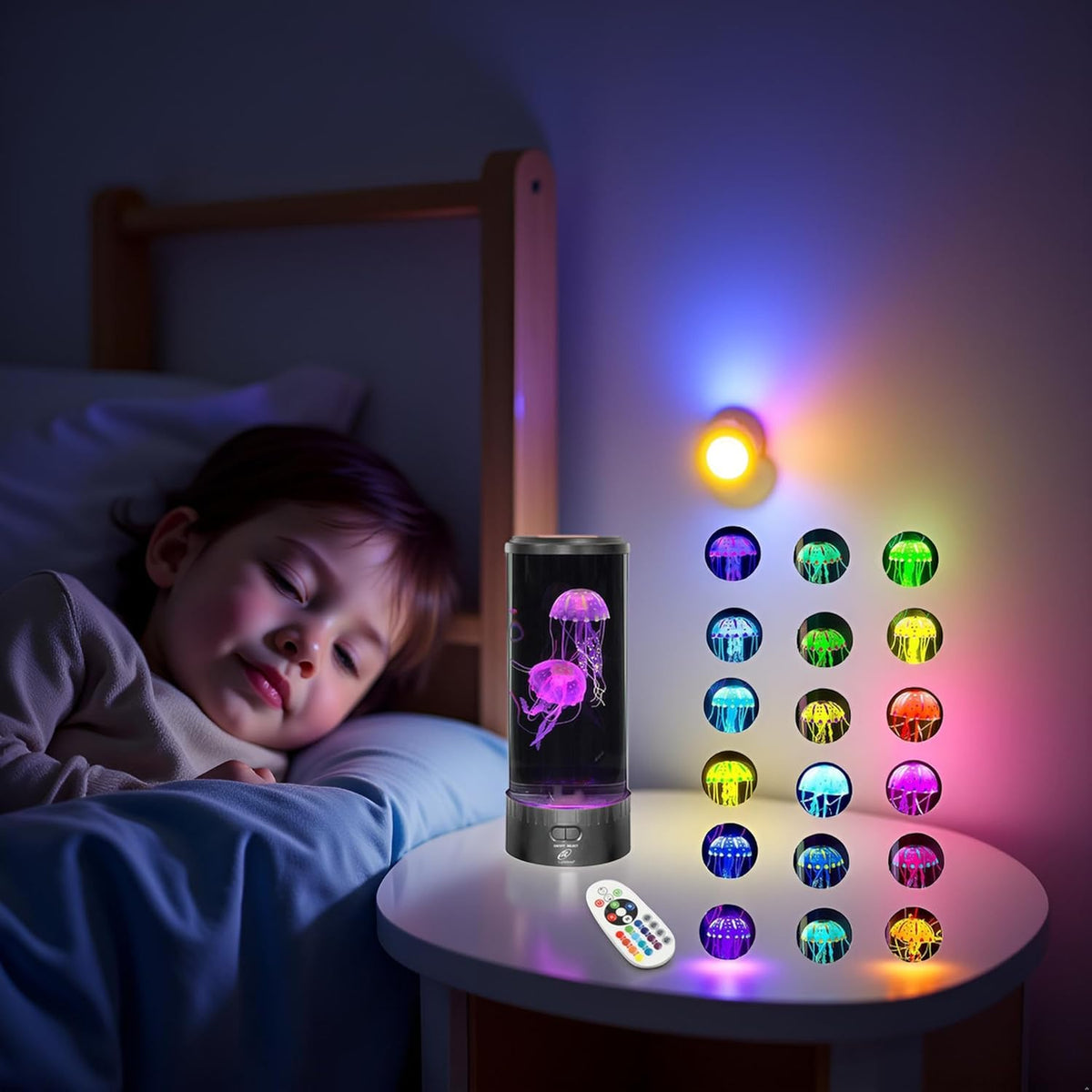 Large LED Jellyfish Lamp, 18 Color Changing Leds