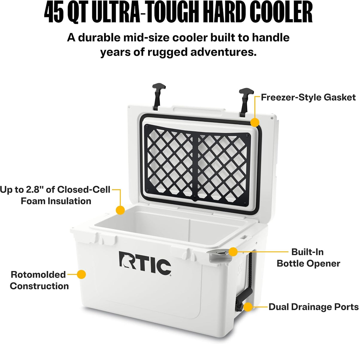 45 QT Ultra-Tough Hard Cooler