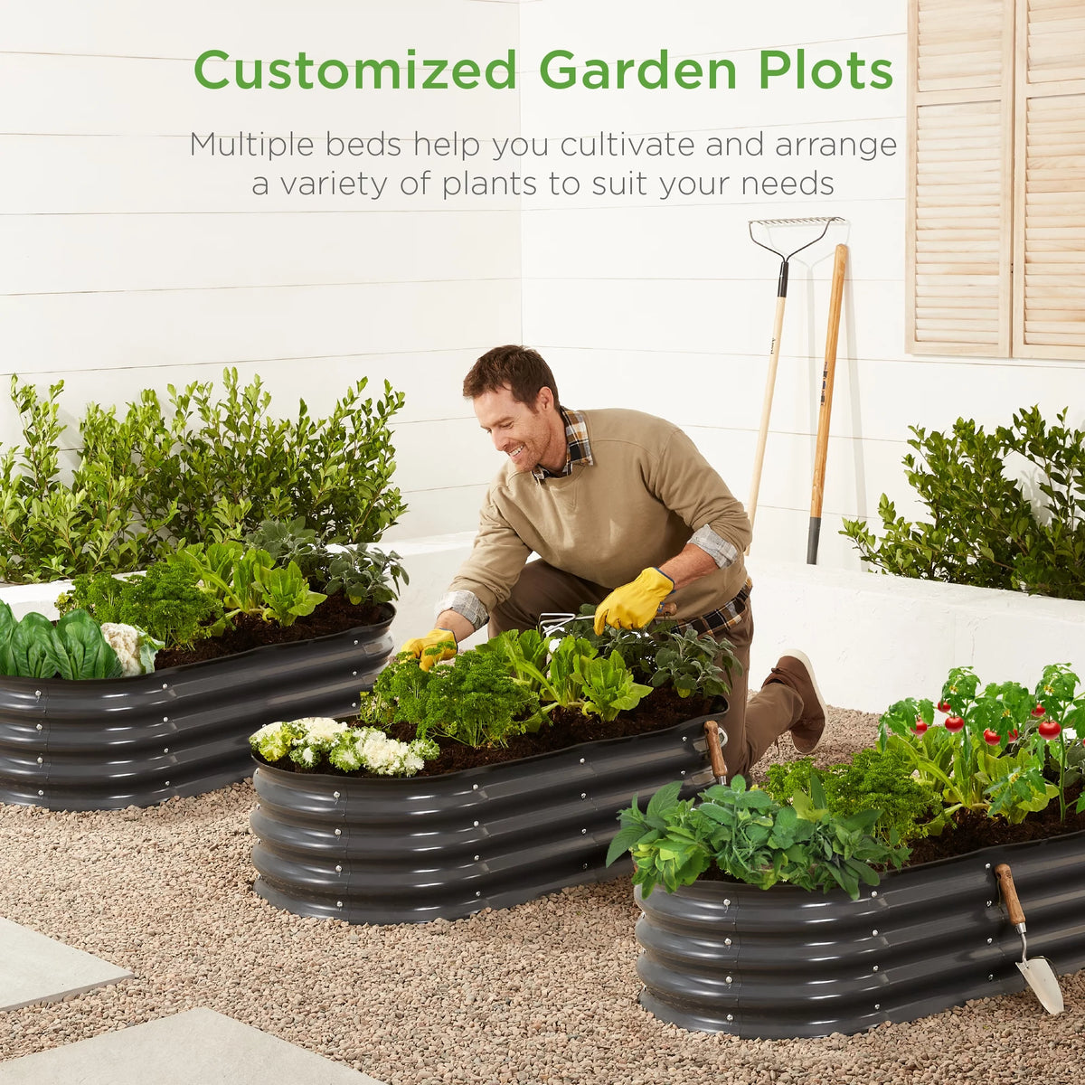 Raised Metal Oval Garden Bed Planter (4x2x1 Ft)