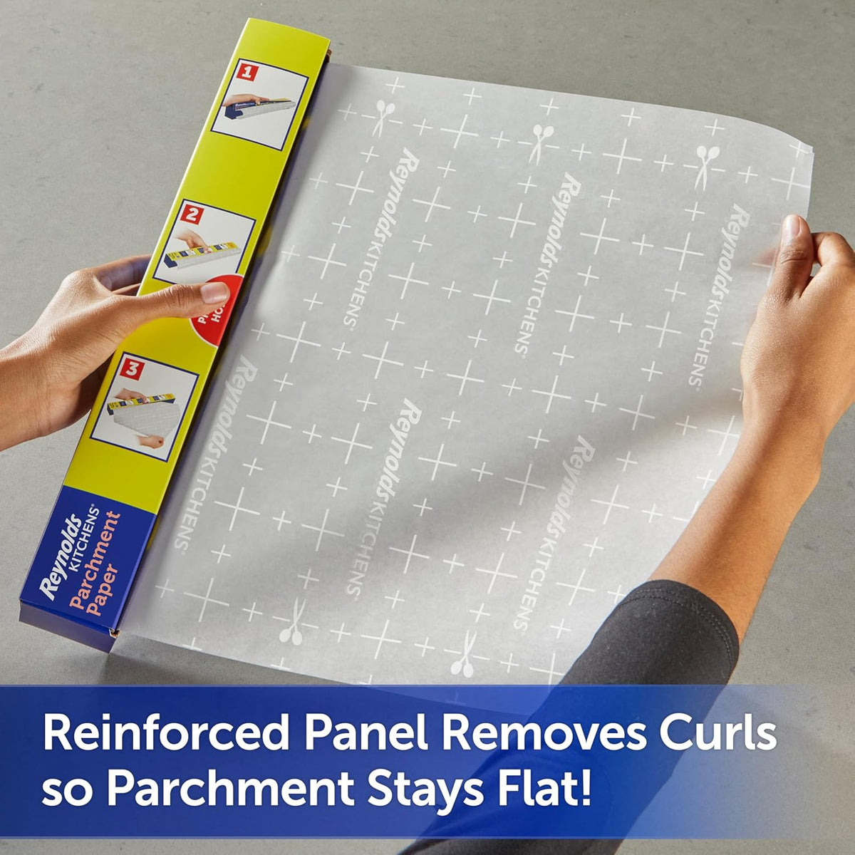 Kitchens Stay Flat Parchment Paper Roll with Smartgrid, 45Sq Ft