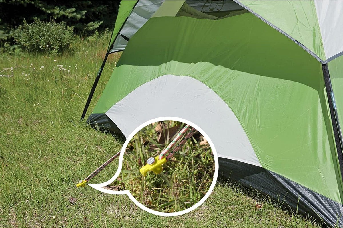 Tent Stakes 8" 10 Pcs Non-Rust Metal Ground Anchors Yellow