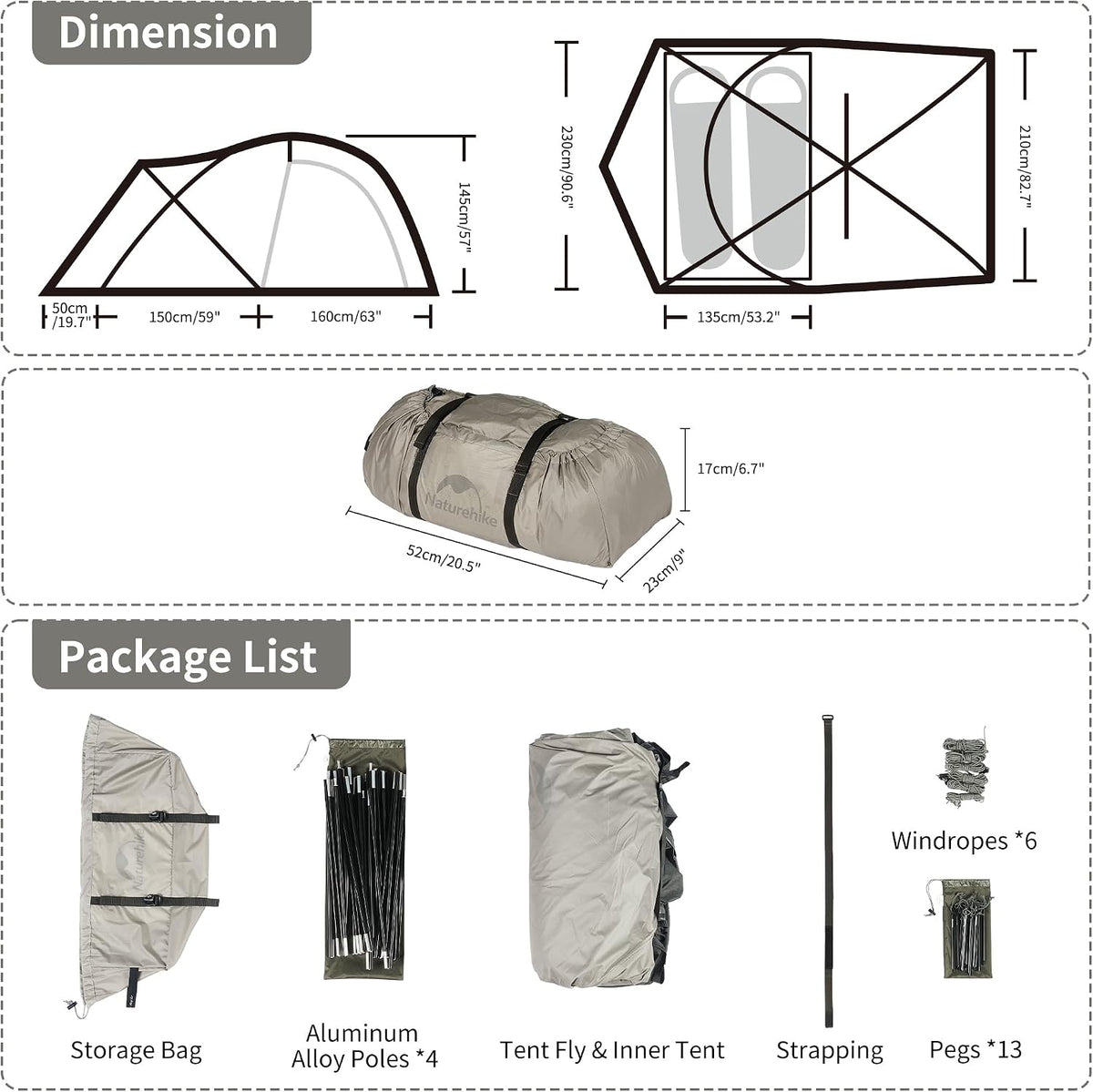 Massif Hot Tent with Stove Jack, Waterproof Windproof 4 Season Tent, 2/4 Person Cold Weather Winter Tents for Camping