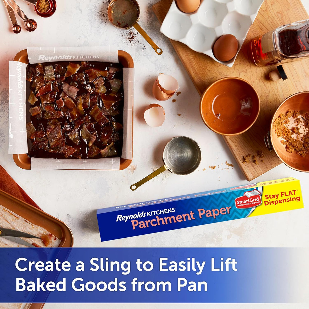 Kitchens Stay Flat Parchment Paper Roll with Smartgrid, 45Sq Ft