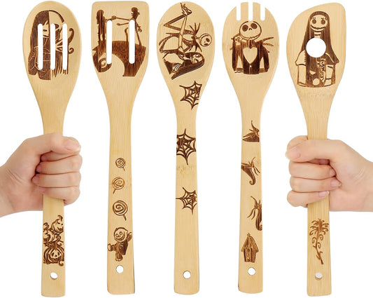 Nightmare before Christmas Wooden Spoon Set of 5,Cooking Gift for Women