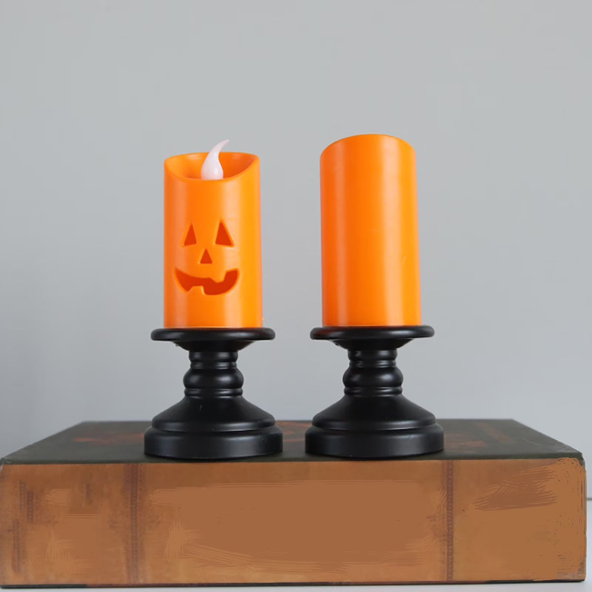 Suncoda Halloween Pumpkin Lights, Halloween LED Candle Light Halloween Decoration Pum-Pkin Lantern Pumpkin Decorations, Halloween Gifts (3Pcs)