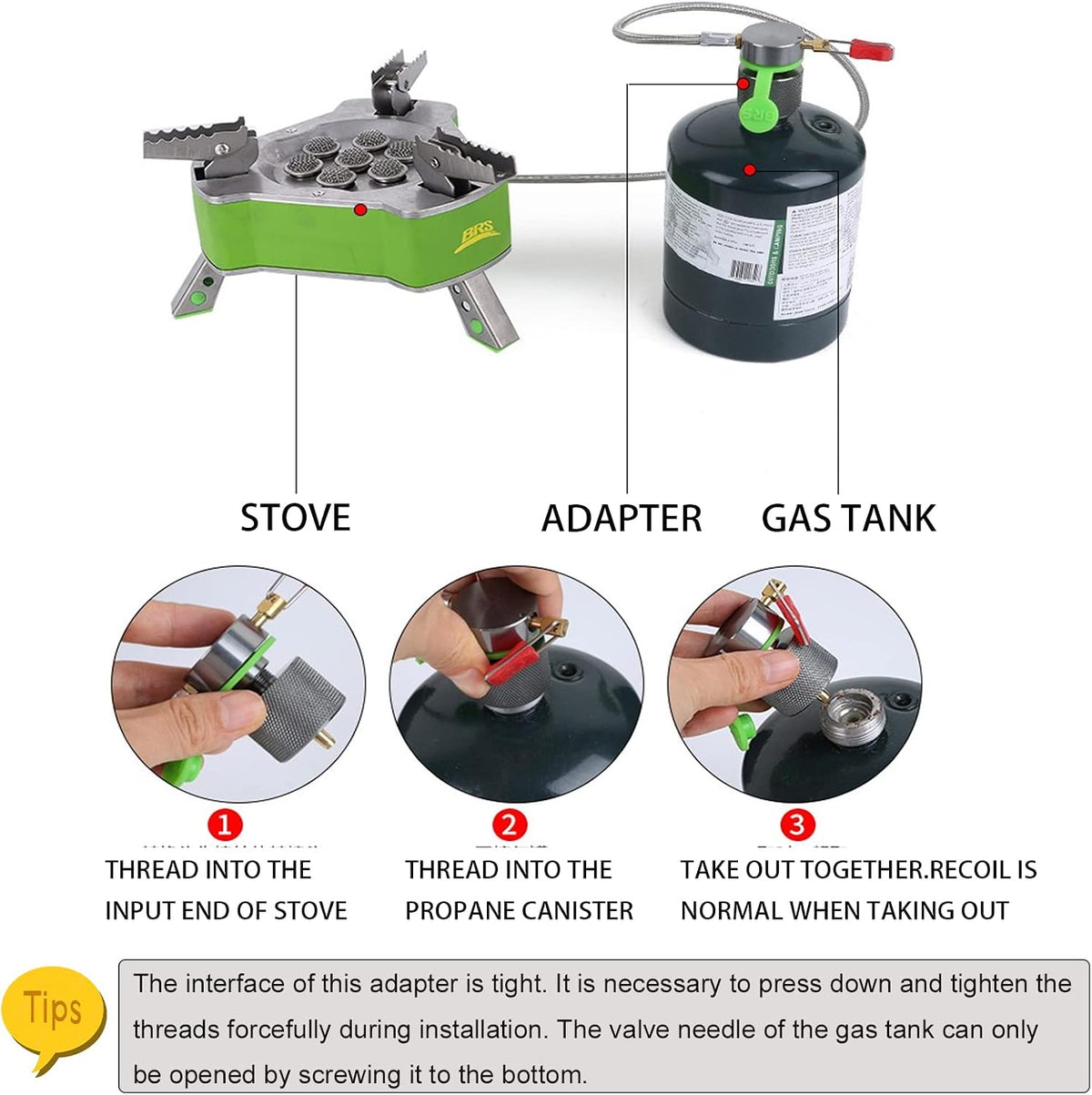 Propane to Butane Adapter, Camping Stove Adapter,1 Lb Propane Tank Input and EN417 Lindal Valve Output, Propane Canister Converter Camp Fuel Refill Adapter for Backpacking Stove