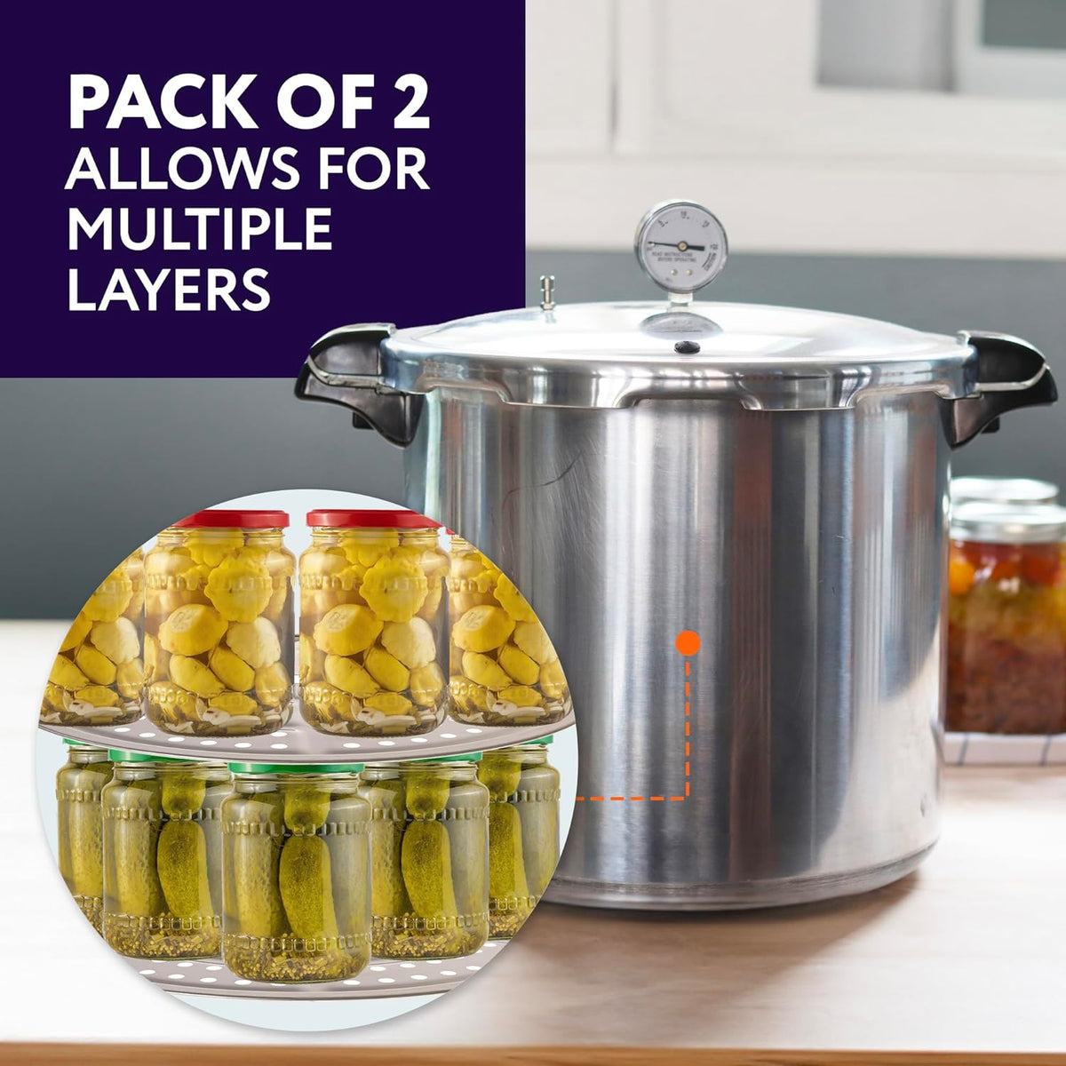 Stainless Steel Canning Rack - Stackable Design & Pressure Canner Rack - Universal Fit & Pressure Canning Accessories - 11 Inch, Pack of 2