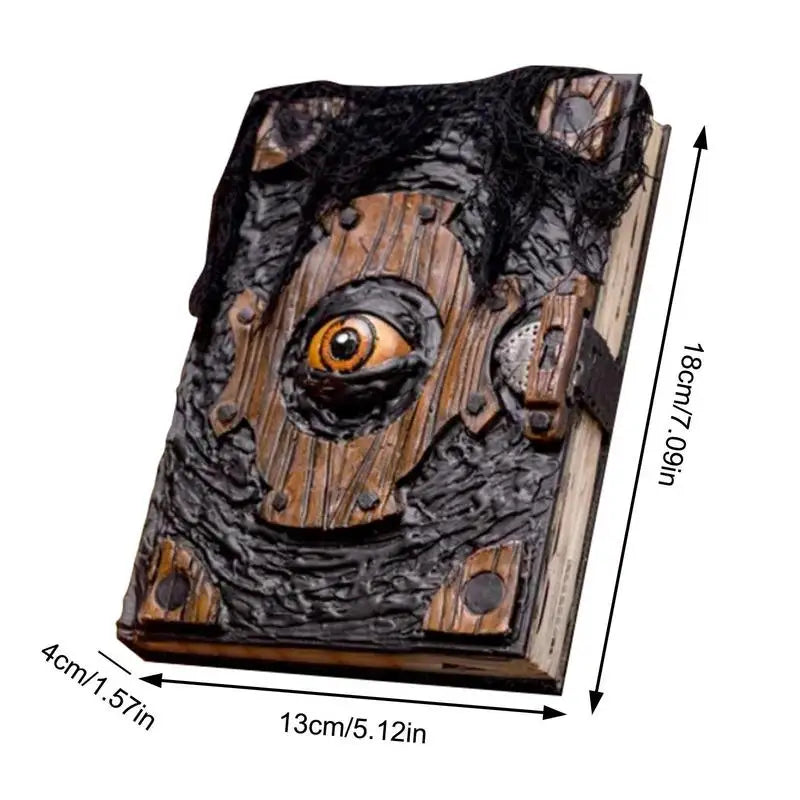 Book of the Damned Halloween Decor Realistic Necronomicon Book Witch Decoration Horror Sculpture Prop Art Charm Eye Halloween