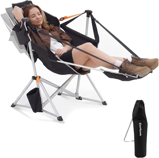 Hammock Chair with Footrest, Heavy Duty Swinging Chairs 400Lbs