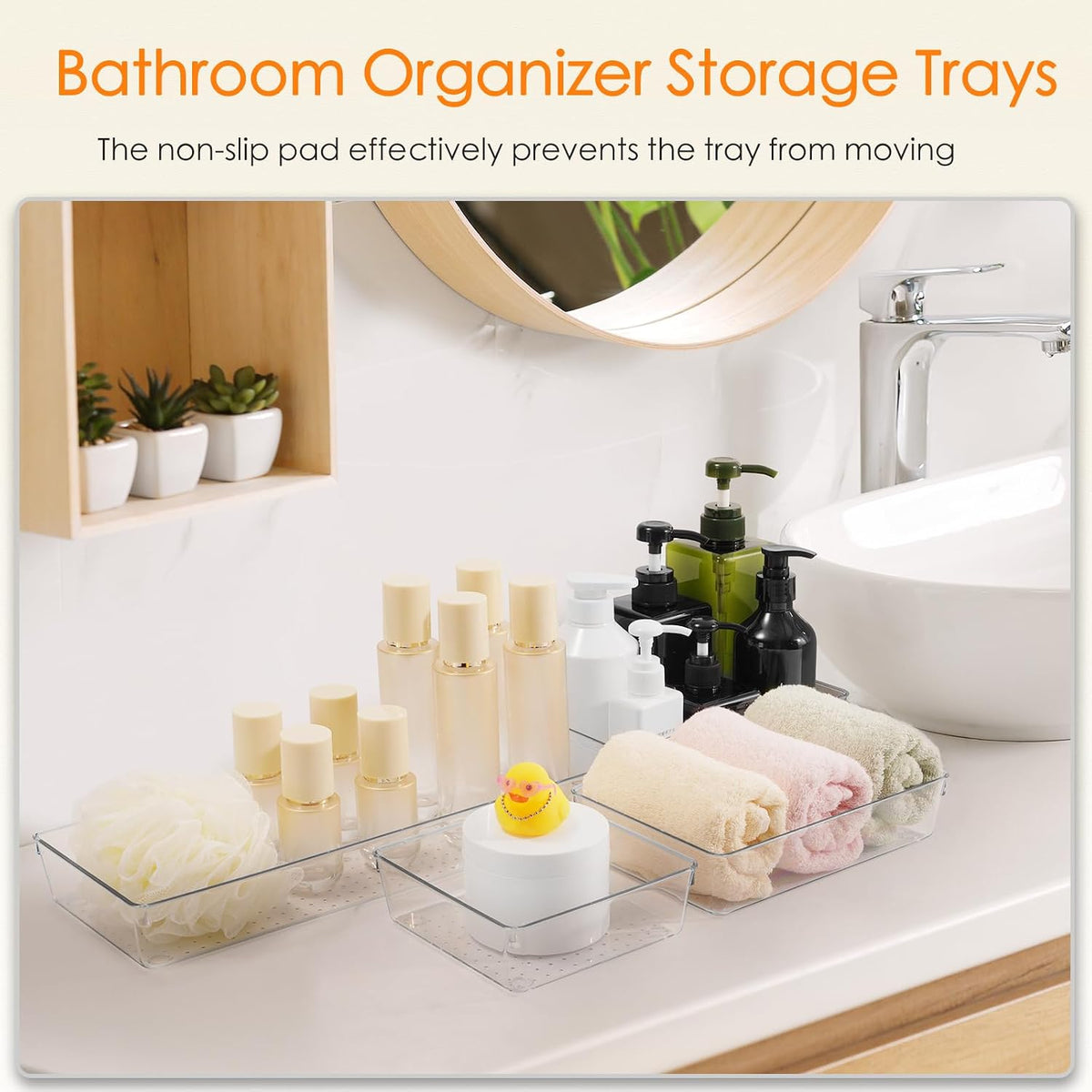 Drawer Organizer, 36 Pack Large Clear Plastic Drawer Organizers Set, 3 Size Versatile Bathroom and Vanity Drawer Organizer Trays, Storage Bins for Makeup, Bedroom, Kitchen Gadgets Utensils