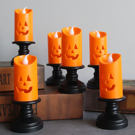 Suncoda Halloween Pumpkin Lights, Halloween LED Candle Light Halloween Decoration Pum-Pkin Lantern Pumpkin Decorations, Halloween Gifts (3Pcs)