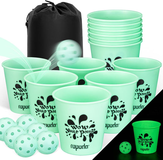 Giant Yard Pong, Yard Games with 12 Buckets, Outdoor Toss Games Set