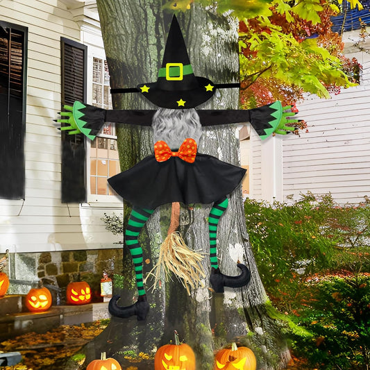 43" Crashing Witch Halloween Decorations Outdoor