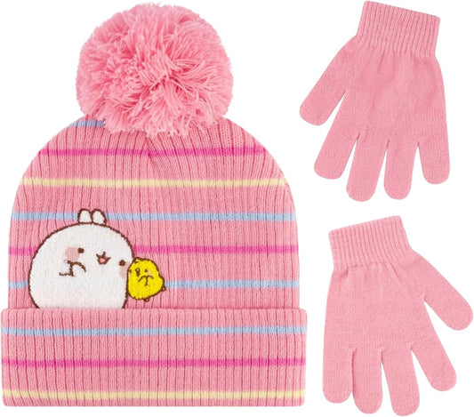 Molang Piu Piu Winter Beanie Hat, Pink, One Size