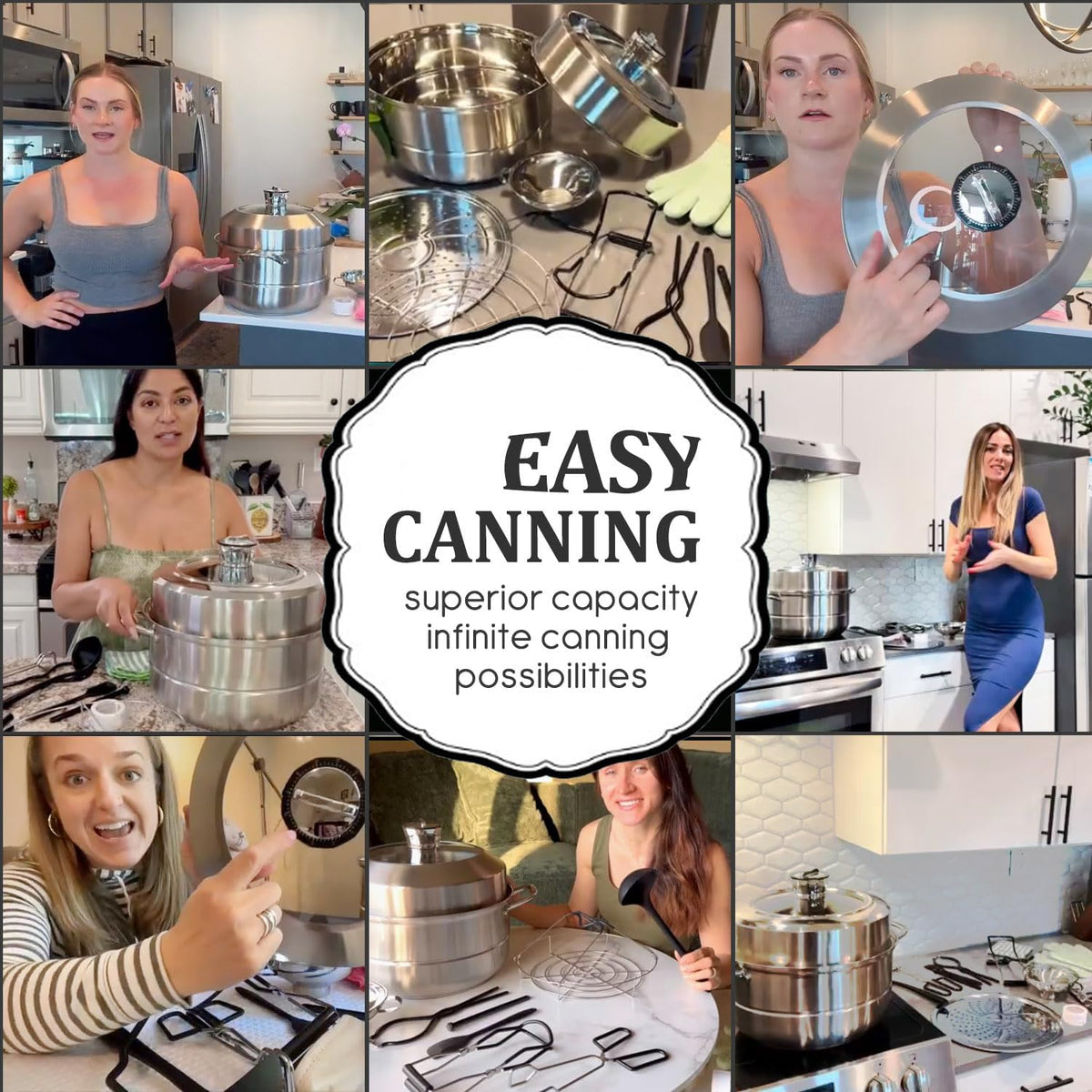 Canning Pot-Canning Supplies Starter Kit, Stainless Steel Canning Tool Kit, Water Bath Canner with Rack for Canning