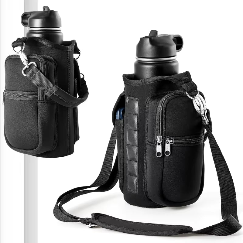 Magnetic Water Bottle Carrier Bag with Phone Pocket