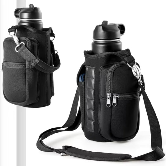 Magnetic Water Bottle Carrier Bag with Phone Pocket